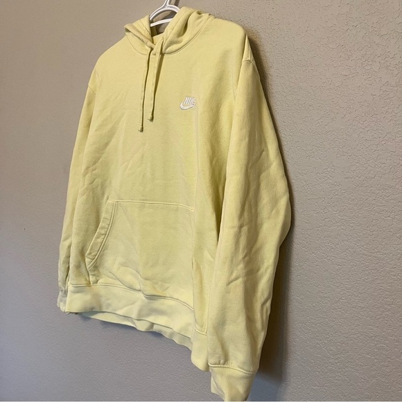 Nike Fleece Yellow Hoodie With Front Pocket Men's Size Large - Picture 2 of 12